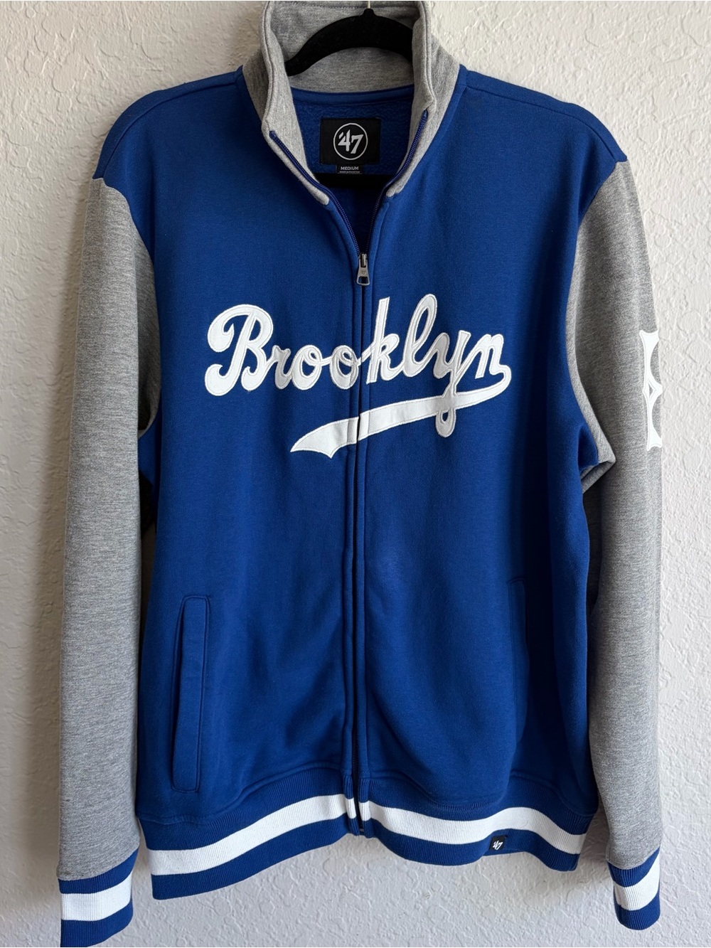 ‘47 Brand Brooklyn Dodgers Full Zip Embroidered Jacket - Men’s Medium MLB